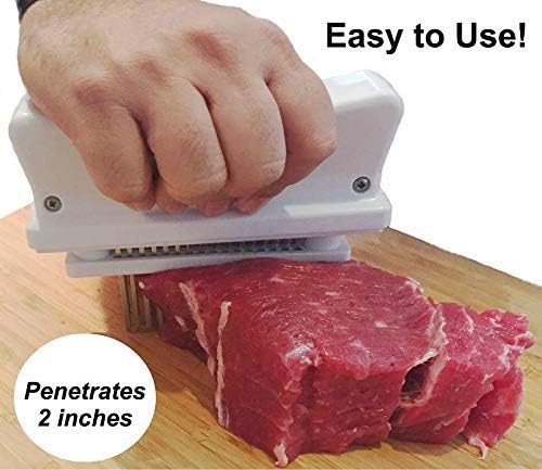 Meat Tenderizer Tool 48 Blades Stainless Steel - Kitchen Cooking Gadgets Tools with Ultra Sharp Needle That Makes Steak & Chicken Tender - No More Hammer, Meat Pounder Or Mallet