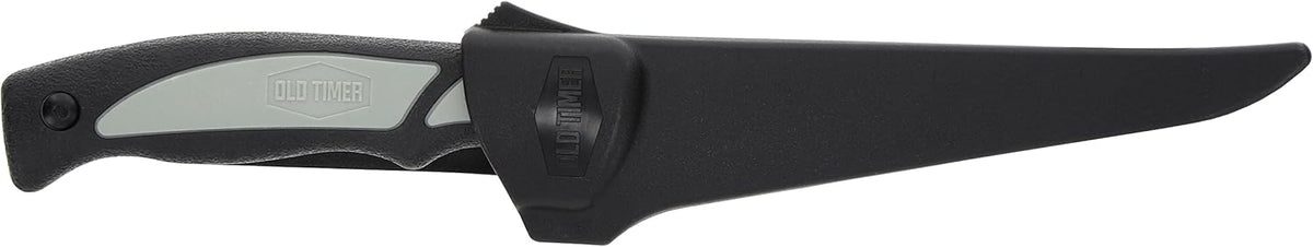 Trail Boss Fillet Knife 7.5in with Stainless Steel Fixed Blade, Full Tang Construction, Ergonomic Handle, TPE Non-Slip Grip, and Custom Molded Sheath for Fishing, Filleting, and Outdoors