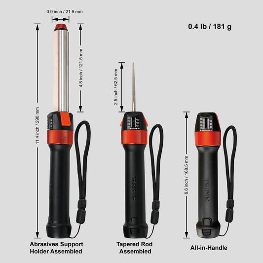 210N TRANSFOROD 11-In-1 Adjustable Angle Knife Sharpener | Monocrystalline Diamond & Ceramic Rods, Tapered Rod & Leather Strops, Premium Gift for Hunting & Outdoors