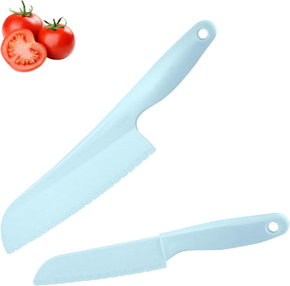 Lettuce Knife 3 Pack 8 Inch Plastic Prevent Browning Blue Pink Yellow | 3 Pack 8 Inch Nylon Knives Non Reactive Prevents Browning Fruits Veggies Non Stick Serrated Edge Salad Bread Cake Small Size