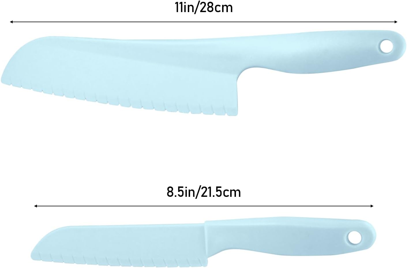 Lettuce Knife 3 Pack 8 Inch Plastic Prevent Browning Blue Pink Yellow | 3 Pack 8 Inch Nylon Knives Non Reactive Prevents Browning Fruits Veggies Non Stick Serrated Edge Salad Bread Cake Small Size