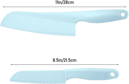 Lettuce Knife 3 Pack 8 Inch Plastic Prevent Browning Blue Pink Yellow | 3 Pack 8 Inch Nylon Knives Non Reactive Prevents Browning Fruits Veggies Non Stick Serrated Edge Salad Bread Cake Small Size