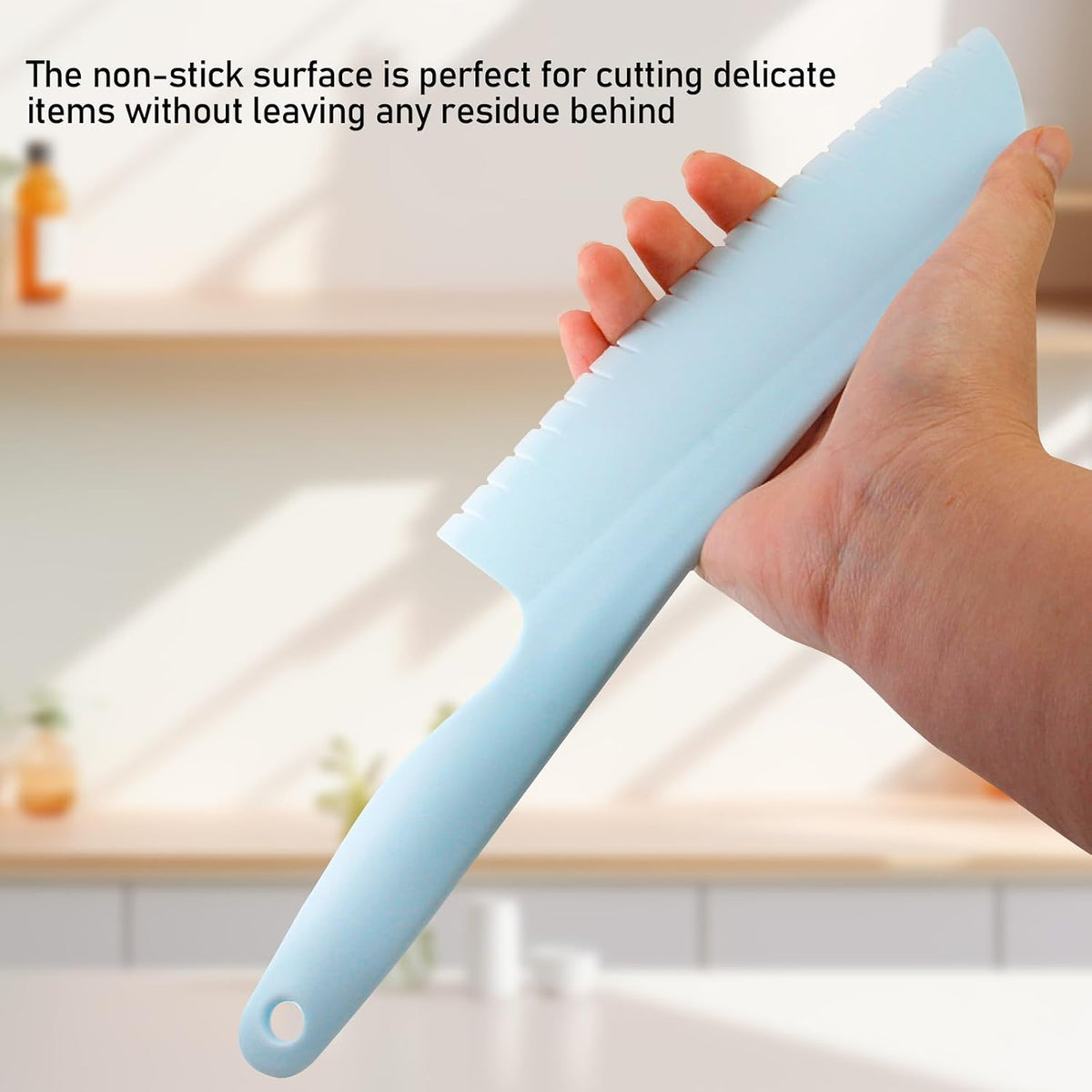 Lettuce Knife 3 Pack 8 Inch Plastic Prevent Browning Blue Pink Yellow | 3 Pack 8 Inch Nylon Knives Non Reactive Prevents Browning Fruits Veggies Non Stick Serrated Edge Salad Bread Cake Small Size