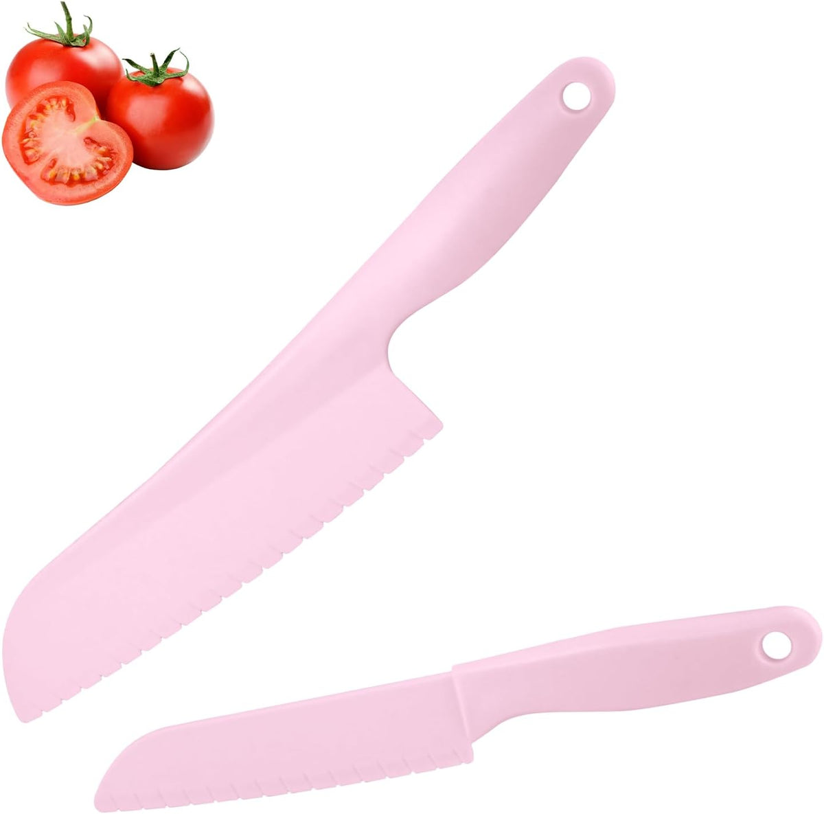 Lettuce Knife 3 Pack 8 Inch Plastic Prevent Browning Blue Pink Yellow | 3 Pack 8 Inch Nylon Knives Non Reactive Prevents Browning Fruits Veggies Non Stick Serrated Edge Salad Bread Cake Small Size