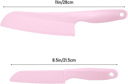 Lettuce Knife 3 Pack 8 Inch Plastic Prevent Browning Blue Pink Yellow | 3 Pack 8 Inch Nylon Knives Non Reactive Prevents Browning Fruits Veggies Non Stick Serrated Edge Salad Bread Cake Small Size