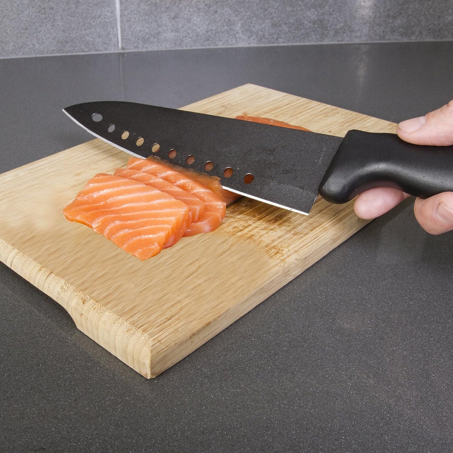Non Stick Sushi Knife - The Original 8 inch Stainless Steel Non Stick Multipurpose Chef Knife