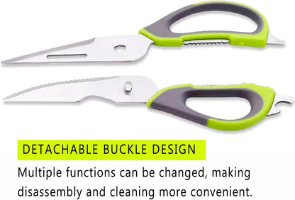 Kitchen Scissors HeavyDuty AllPurpose MagFridge Holder Poultry Shears | Stainless Steel Detachable Blades for Meat, Herbs & Bones, Dishwasher Safe
