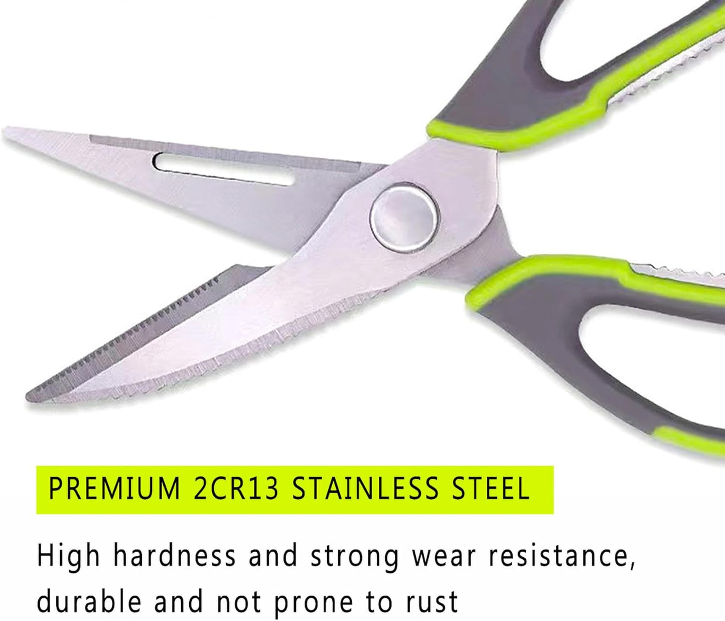 Kitchen Scissors HeavyDuty AllPurpose MagFridge Holder Poultry Shears | Stainless Steel Detachable Blades for Meat, Herbs & Bones, Dishwasher Safe