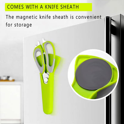 Kitchen Scissors HeavyDuty AllPurpose MagFridge Holder Poultry Shears | Stainless Steel Detachable Blades for Meat, Herbs & Bones, Dishwasher Safe