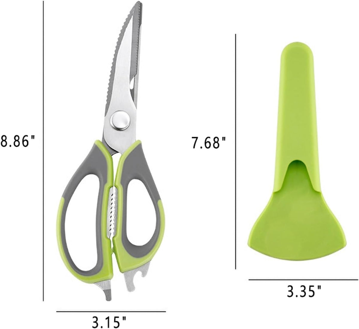 Kitchen Scissors HeavyDuty AllPurpose MagFridge Holder Poultry Shears | Stainless Steel Detachable Blades for Meat, Herbs & Bones, Dishwasher Safe