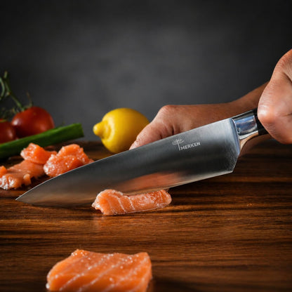 5-Piece Kitchen Knife Set, High-Carbon Stainless Steel | Chef, santoku, bread, utility and paring knives, 5Cr15MoV steel, Pakkawood handles, premium gift box