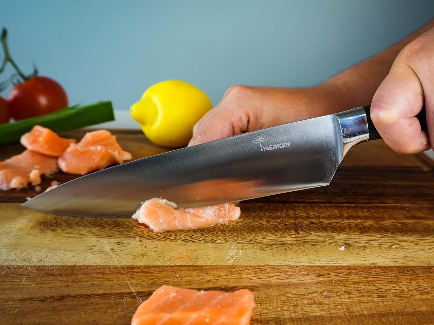5-Piece Kitchen Knife Set, High-Carbon Stainless Steel | Chef, santoku, bread, utility and paring knives, 5Cr15MoV steel, Pakkawood handles, premium gift box