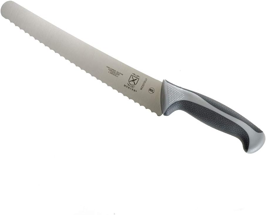 Millennia Colors Stainless Steel Bread Knife 10-Inch Wavy Edge Wide, Gray - Colors B