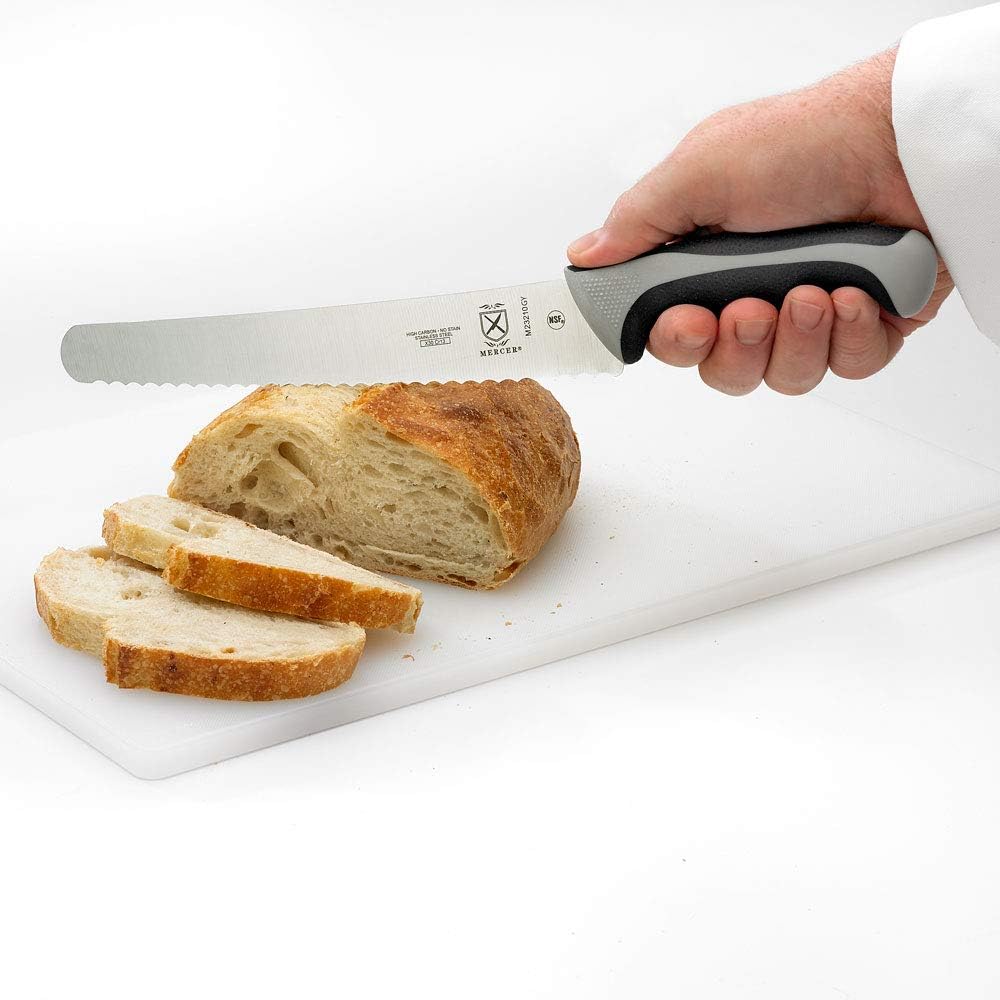 Millennia Colors Stainless Steel Bread Knife 10-Inch Wavy Edge Wide, Gray - Colors B