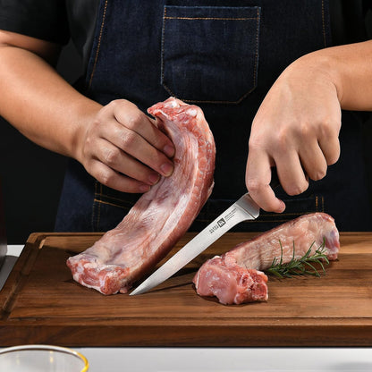 Arcelor 6 inch Boning Knife High Carbon Exclusive German Steel Fish Knife for Meat Cutting Trimming with Full Tang Ergonomic Handle