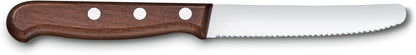 Wood 4.25-Inch Utility Knife, Serrated Round Blade Tomato Knife | Ultra-sharp wavy edge stainless steel blade and ergonomic walnut handle, ideal for fruits and vegetables with hard skins