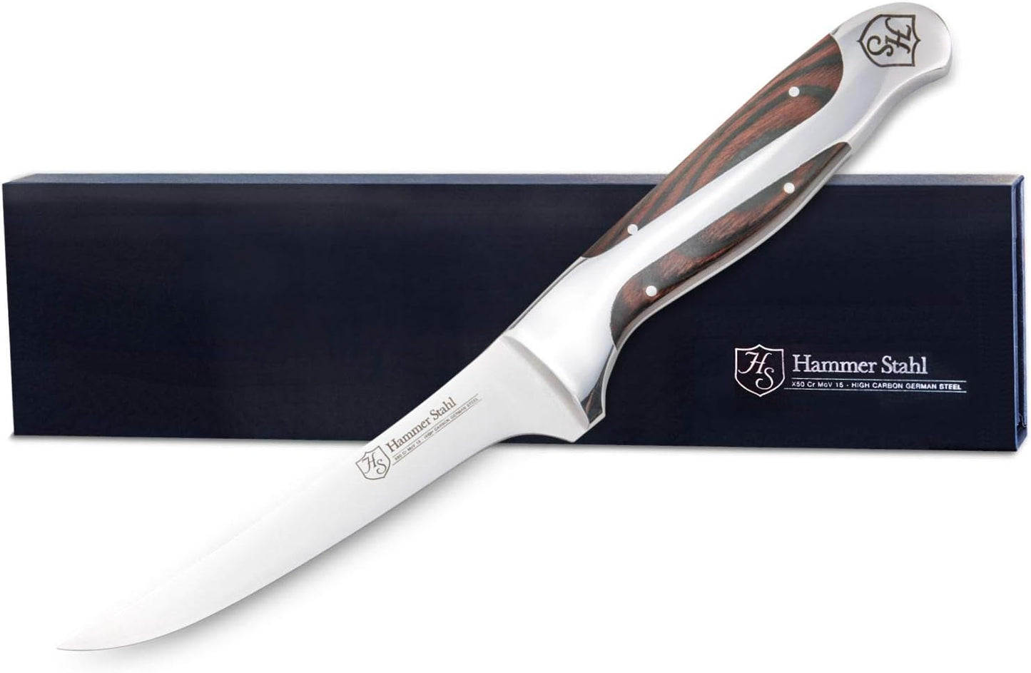 6 Inch Boning Knife | German Forged High Carbon Steel Fillet Knife | Kitchen Knife For Boning, Filleting, & Trimming | Butcher Knife with Ergonomic Quad-Tang Pakkawood Handle & Gift Box