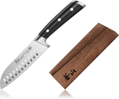 Cangshan TS Series 1020823 Swedish 14C28N Steel Forged 5-Inch Santoku Knife and Wood Sheath Set