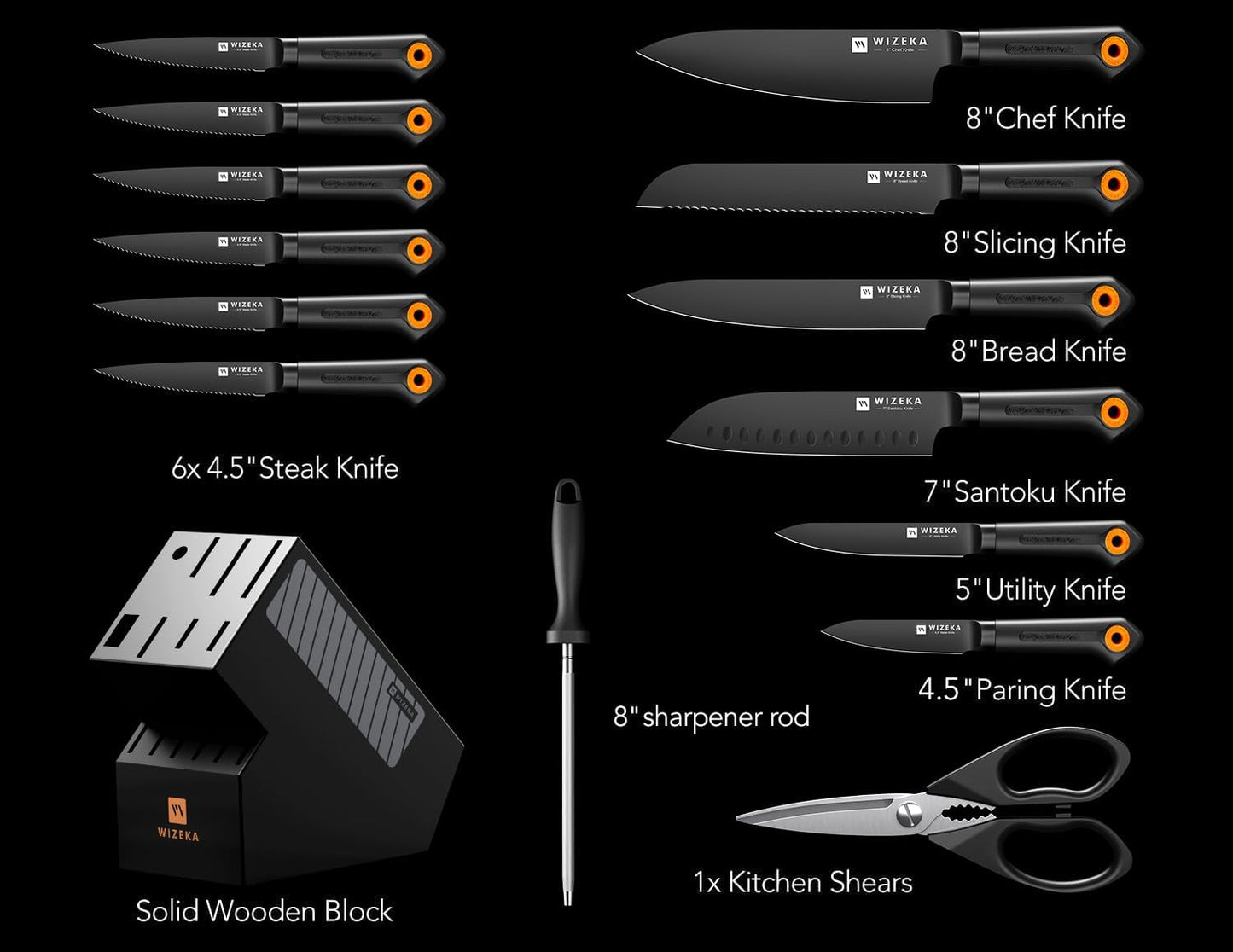 Chef Knife: 8 Inch: Extreme Sharp Kitchen Knife: Full Tang High Carbon Stainless Steel: Chef's knife with Ergonomic Handle with Unique Patterns,Art Life Series