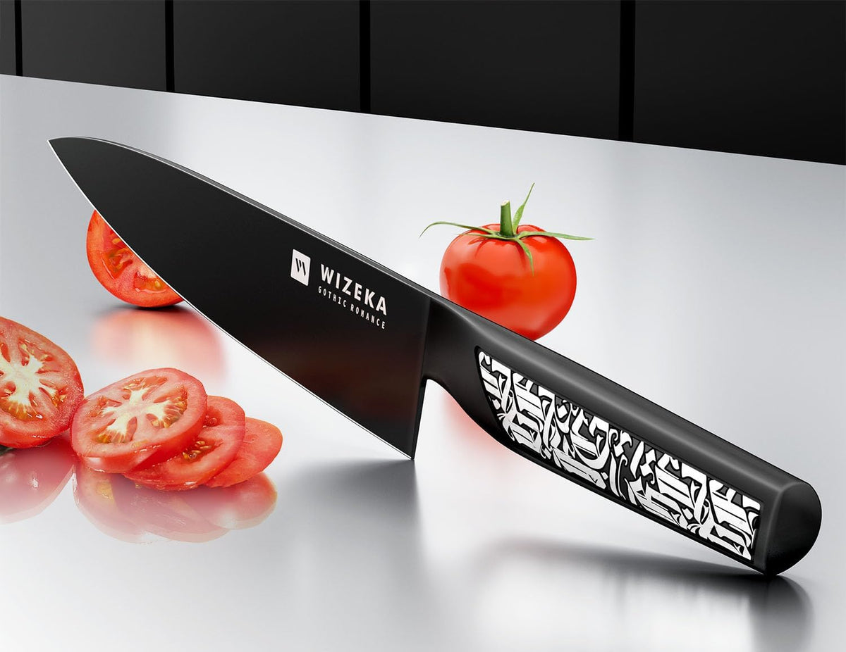 Chef Knife: 8 Inch: Extreme Sharp Kitchen Knife: Full Tang High Carbon Stainless Steel: Chef's knife with Ergonomic Handle with Unique Patterns,Art Life Series