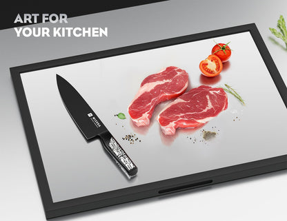 Chef Knife: 8 Inch: Extreme Sharp Kitchen Knife: Full Tang High Carbon Stainless Steel: Chef's knife with Ergonomic Handle with Unique Patterns,Art Life Series