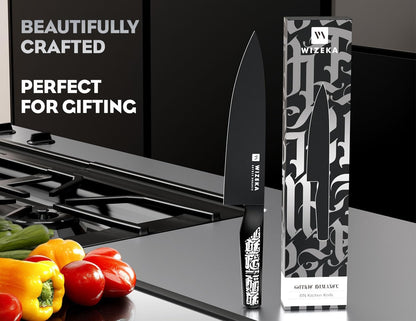 Chef Knife: 8 Inch: Extreme Sharp Kitchen Knife: Full Tang High Carbon Stainless Steel: Chef's knife with Ergonomic Handle with Unique Patterns,Art Life Series