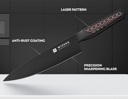Chef Knife: 8 Inch: Extreme Sharp Kitchen Knife: Full Tang High Carbon Stainless Steel: Chef's knife with Ergonomic Handle with Unique Patterns,Art Life Series
