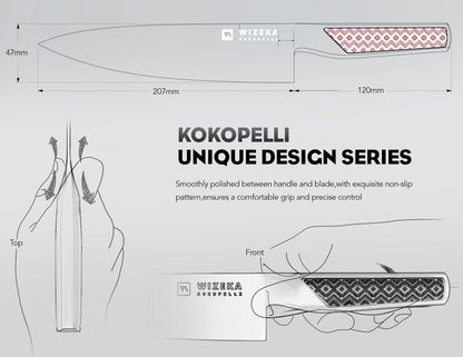 Chef Knife: 8 Inch: Extreme Sharp Kitchen Knife: Full Tang High Carbon Stainless Steel: Chef's knife with Ergonomic Handle with Unique Patterns,Art Life Series