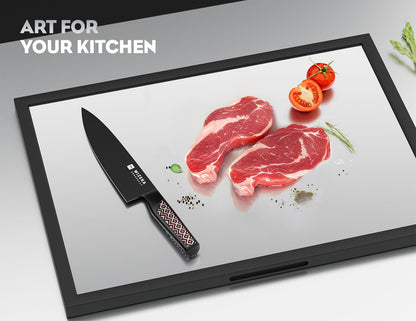 Chef Knife: 8 Inch: Extreme Sharp Kitchen Knife: Full Tang High Carbon Stainless Steel: Chef's knife with Ergonomic Handle with Unique Patterns,Art Life Series