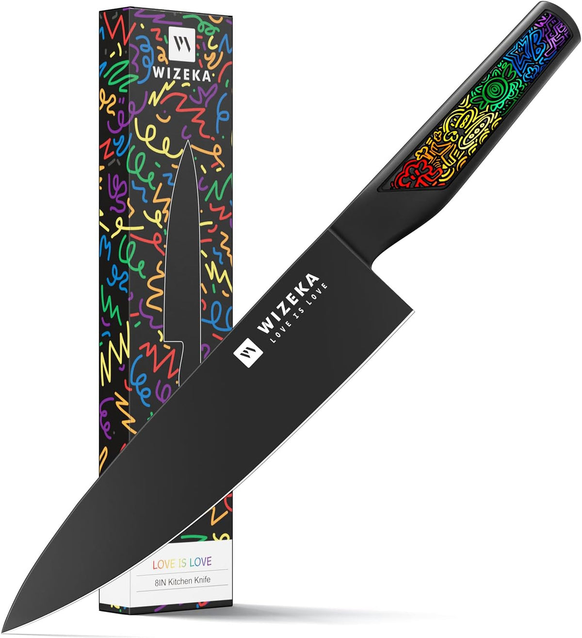 Chef Knife: 8 Inch: Extreme Sharp Kitchen Knife: Full Tang High Carbon Stainless Steel: Chef's knife with Ergonomic Handle with Unique Patterns,Art Life Series