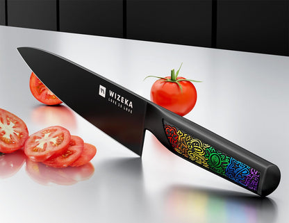 Chef Knife: 8 Inch: Extreme Sharp Kitchen Knife: Full Tang High Carbon Stainless Steel: Chef's knife with Ergonomic Handle with Unique Patterns,Art Life Series