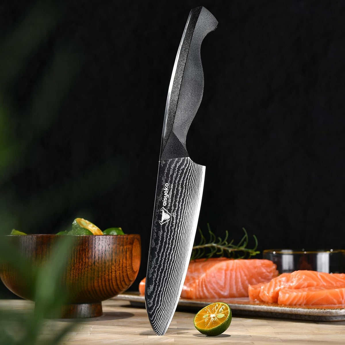 aisyoko Santoku Knife 5" inches-Japan 8C Super Steel 67 Layer Damascus Steel-Sharp Kitchen Knife-Full Tang ABS Anti-Skid Handle utility knife Cooking Knife with Luxury Gift Box