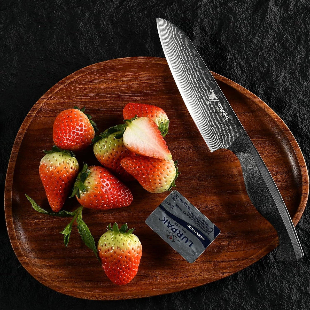 aisyoko Santoku Knife 5" inches-Japan 8C Super Steel 67 Layer Damascus Steel-Sharp Kitchen Knife-Full Tang ABS Anti-Skid Handle utility knife Cooking Knife with Luxury Gift Box