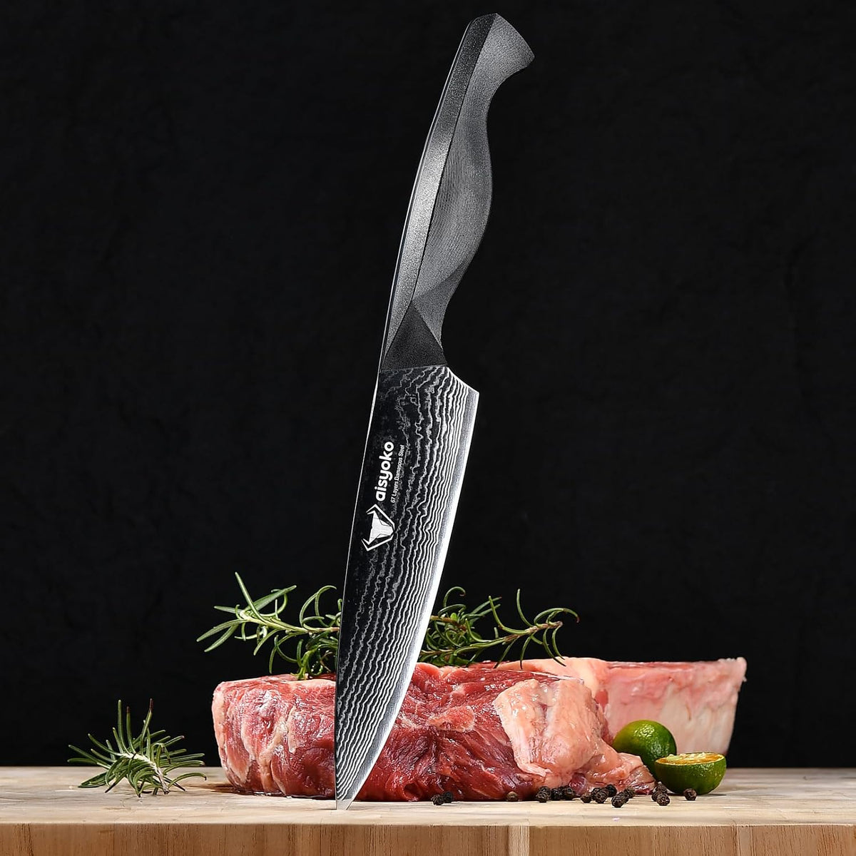 aisyoko Santoku Knife 5" inches-Japan 8C Super Steel 67 Layer Damascus Steel-Sharp Kitchen Knife-Full Tang ABS Anti-Skid Handle utility knife Cooking Knife with Luxury Gift Box