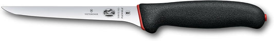 Fibrox 6 Inch Flexible Boning Knife, Straight Blade, Black | Professional Swiss made deboning tool with non-slip ergonomic handle and narrow curved edge for butchers and chefs