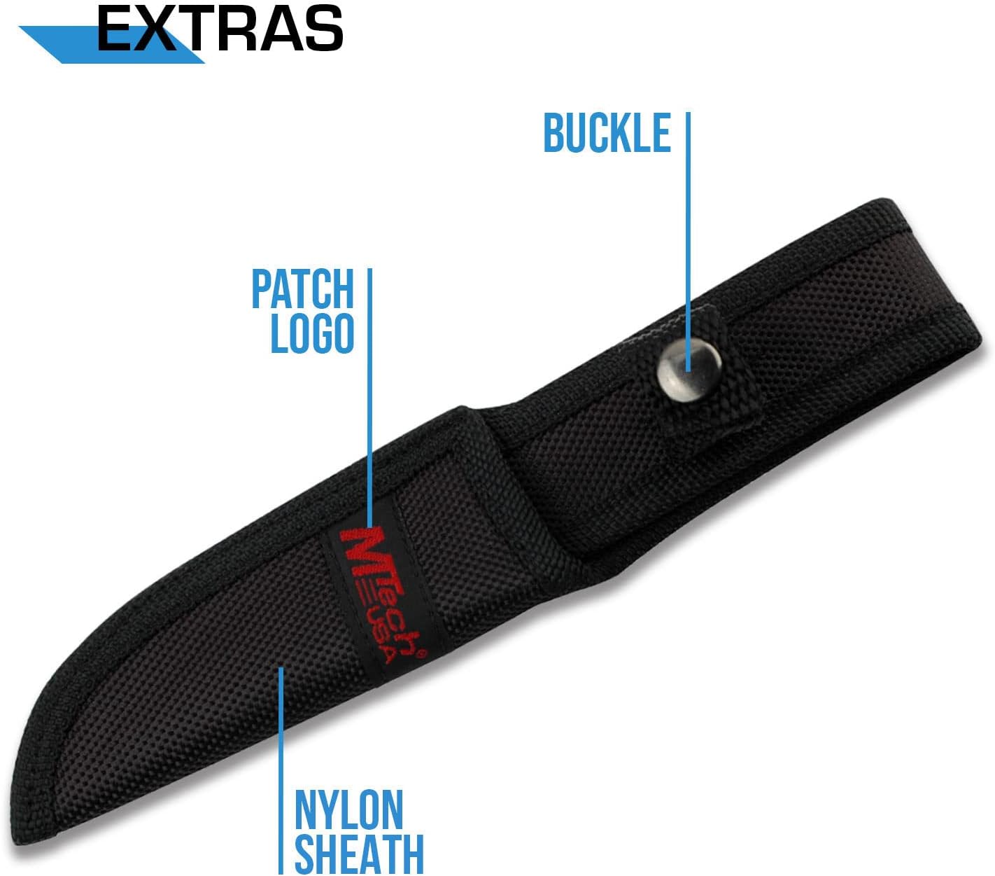 MT-20-35 Series Fixed Blade Knife, Black Drop Point Blade, Plastic Handle, 8-Inch Overall