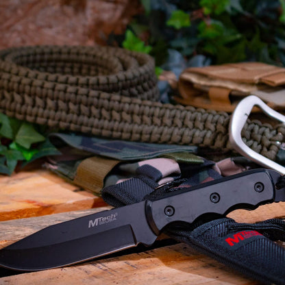 MT-20-35 Series Fixed Blade Knife, Black Drop Point Blade, Plastic Handle, 8-Inch Overall