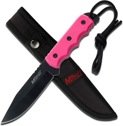MT-20-35 Series Fixed Blade Knife, Black Drop Point Blade, Plastic Handle, 8-Inch Overall