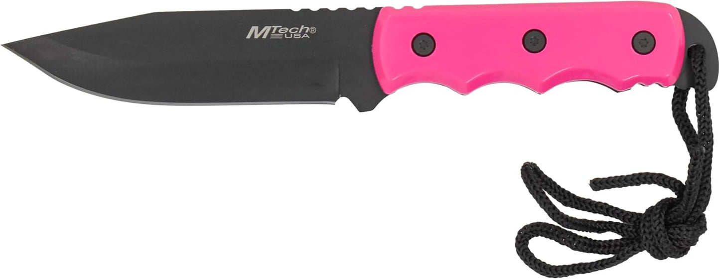 MT-20-35 Series Fixed Blade Knife, Black Drop Point Blade, Plastic Handle, 8-Inch Overall