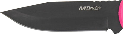 MT-20-35 Series Fixed Blade Knife, Black Drop Point Blade, Plastic Handle, 8-Inch Overall