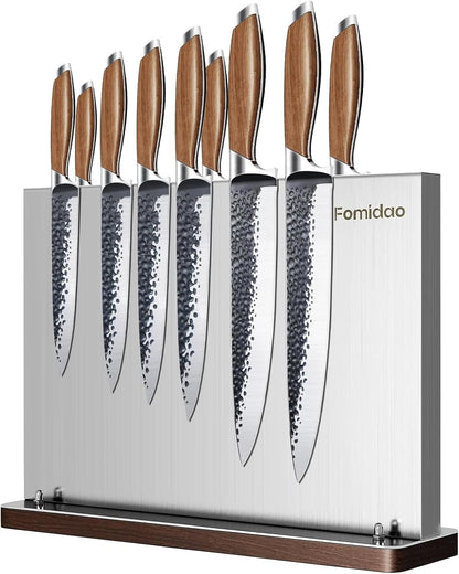 4PSC Knife Block Set With Magnetic Knife Block Holder, Ultra-Sharp Japanese Kitchen Knife Set, High-carbon Steel Chef Knife Sets With Full Tang Handle Design