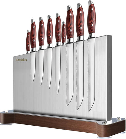 4PSC Knife Block Set With Magnetic Knife Block Holder, Ultra-Sharp Japanese Kitchen Knife Set, High-carbon Steel Chef Knife Sets With Full Tang Handle Design