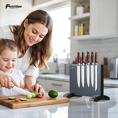 4PSC Knife Block Set With Magnetic Knife Block Holder, Ultra-Sharp Japanese Kitchen Knife Set, High-carbon Steel Chef Knife Sets With Full Tang Handle Design