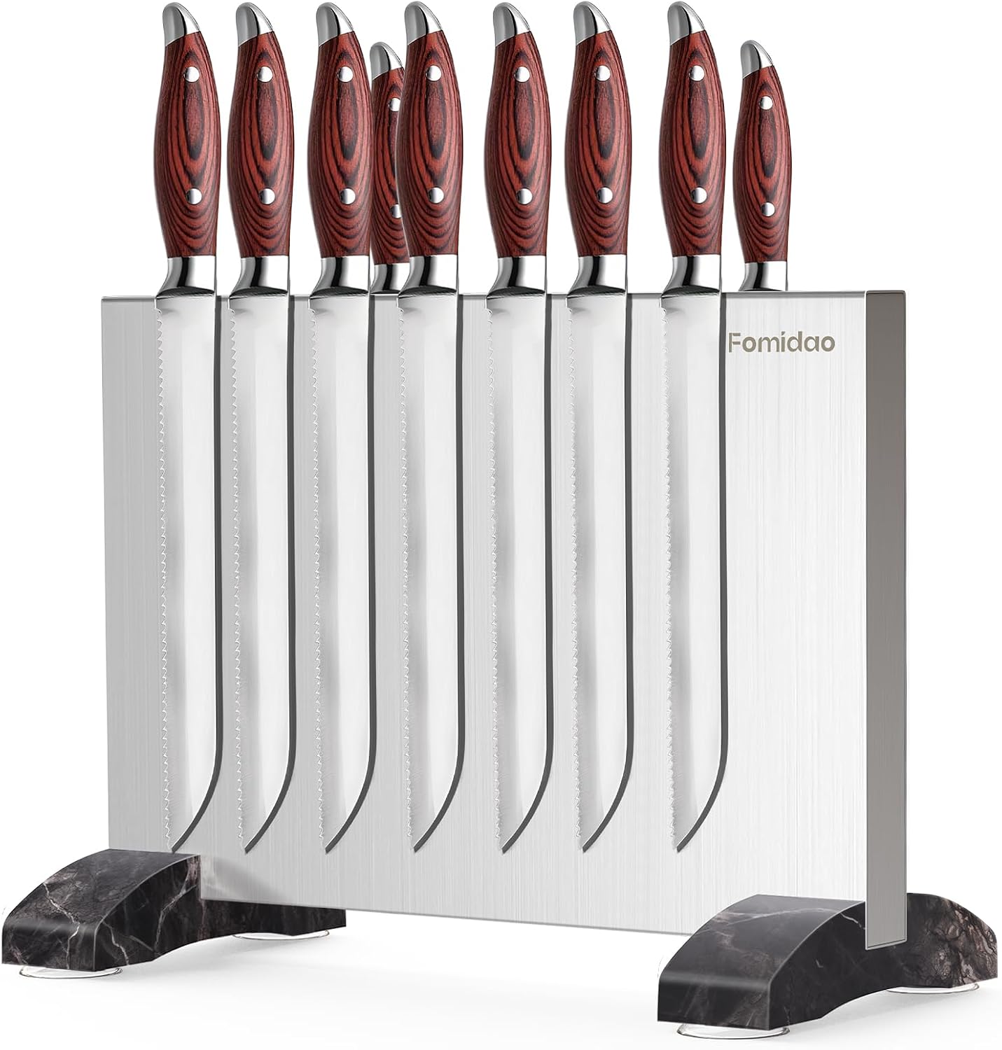 4PSC Knife Block Set With Magnetic Knife Block Holder, Ultra-Sharp Japanese Kitchen Knife Set, High-carbon Steel Chef Knife Sets With Full Tang Handle Design