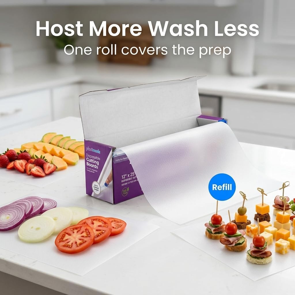 Disposable Cutting Board Sheets, Flexible Plastic Mats, 1 Pack