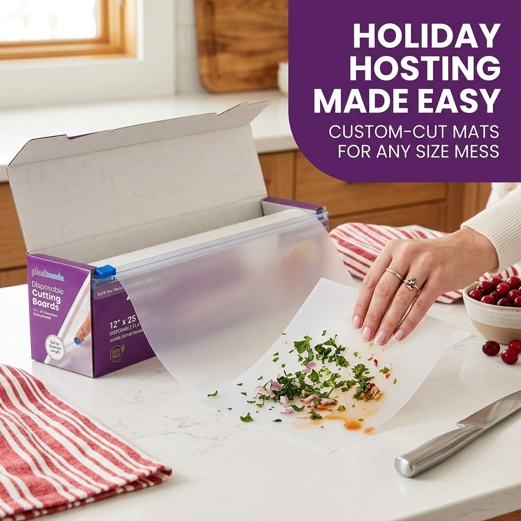Disposable Cutting Board Sheets, Flexible Plastic Mats, 1 Pack