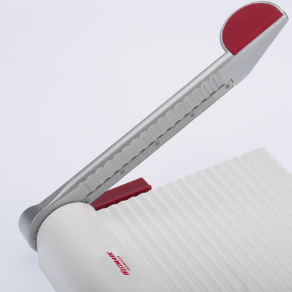 Adjustable Cheese Slicer with Board & Stainless Steel Sharp Blade, German Cheese Cutter with Precise Thickness Control, Multipurpose Food & Cheese Slicer, Effortless Slicing, White