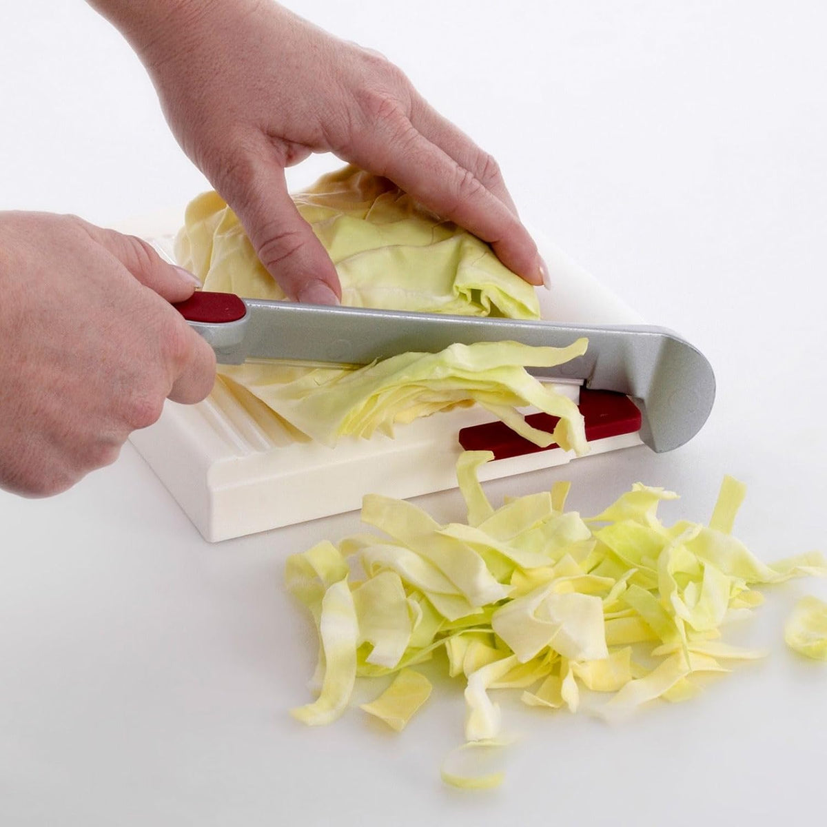 Adjustable Cheese Slicer with Board & Stainless Steel Sharp Blade, German Cheese Cutter with Precise Thickness Control, Multipurpose Food & Cheese Slicer, Effortless Slicing, White