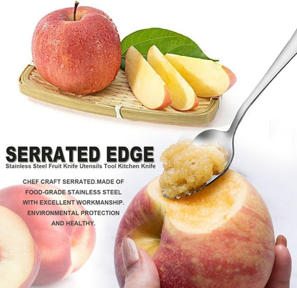 Grapefruit Spoons Serrated Edge Stainless Steel Fruit Knife Grapefruit Utensils Tool Dessert Spoons for Citrus Lemon Kiwi Salads Melon Lime Pitaya Apple Fruit Puree