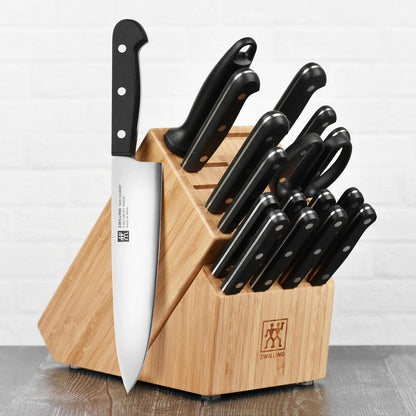 Twin Gourmet Classic 18-pc Knife Block Set, German Stainless Steel, 3 Rivet Handle, No-Stain, Includes Shears Honing Steel, Made in Spain
